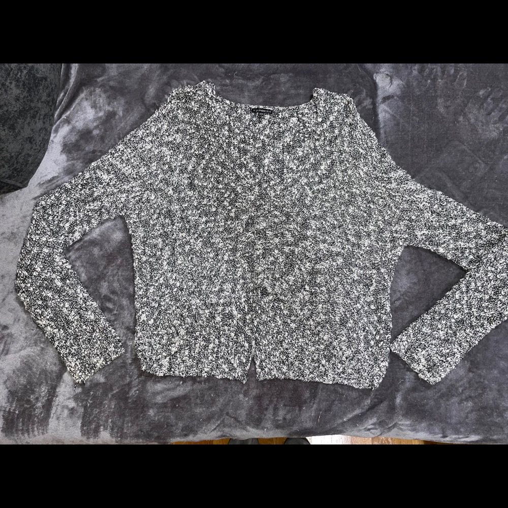 Express Black/White Cropped Sweater